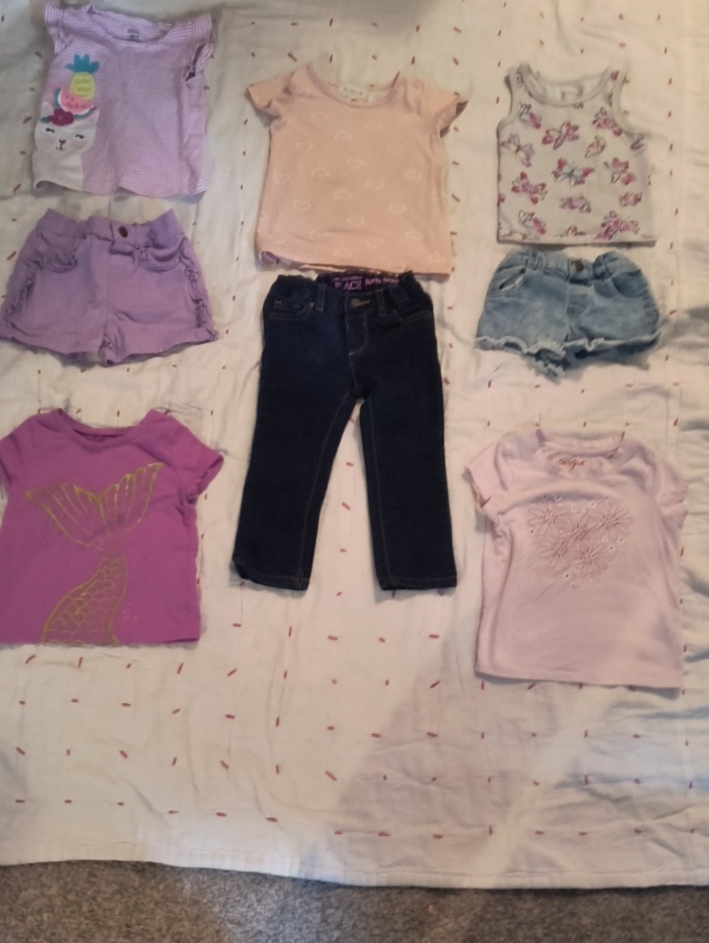 Garanimals Girls Mix Purple Pink Peach Denim Blue Clothing Bundle.